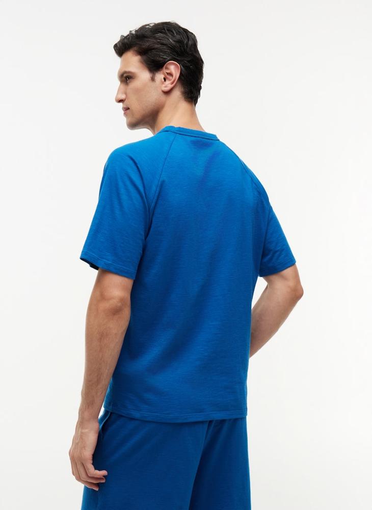 TOMMY HILFIGER Textured Raglan Sleeve Lounge T-Shirt - Image 2